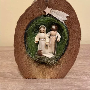 Nativity set (Betlehem) from corn husk in coconut